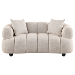 Whitney Contemporary Channel Tufted Woven Fabric Upholstered Loveseat - What&