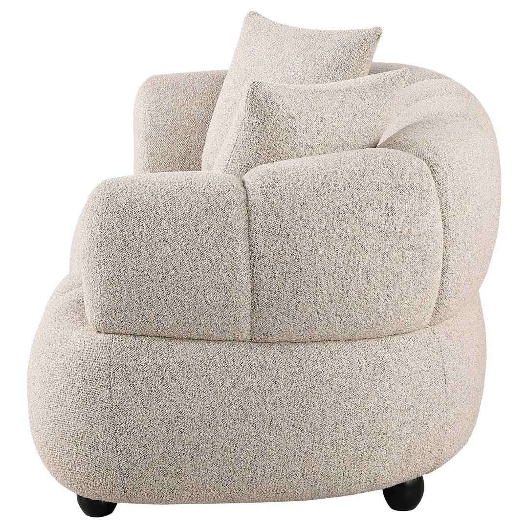 Whitney Contemporary Channel Tufted Woven Fabric Upholstered Loveseat - What&