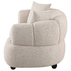Whitney Contemporary Channel Tufted Woven Fabric Upholstered Loveseat - What&