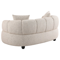 Whitney Contemporary Channel Tufted Woven Fabric Upholstered Loveseat - What&