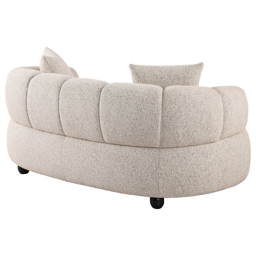 Whitney Contemporary Channel Tufted Woven Fabric Upholstered Loveseat - What&