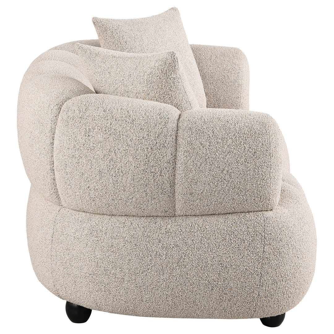 Whitney Contemporary Channel Tufted Woven Fabric Upholstered Loveseat - What&