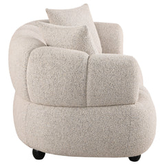Whitney Contemporary Channel Tufted Woven Fabric Upholstered Loveseat - What&