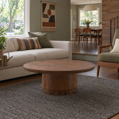 Wilber Coffee Table - Round in Brown styled in a Portland home - Whats New Furniture