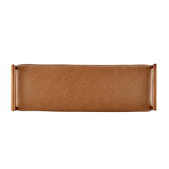 William KD Faux Leather Bench in Vintage Cider back view - faux leather bench by NPD - Whats New Furniture Portland OR