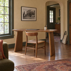 Winsor Desk - Mango Wood Brown in Brown styled in a Portland home - Whats New Furniture