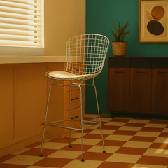Wire Counter Stool Set (3) detail view 4 - Whats New Furniture - Portland, Oregon