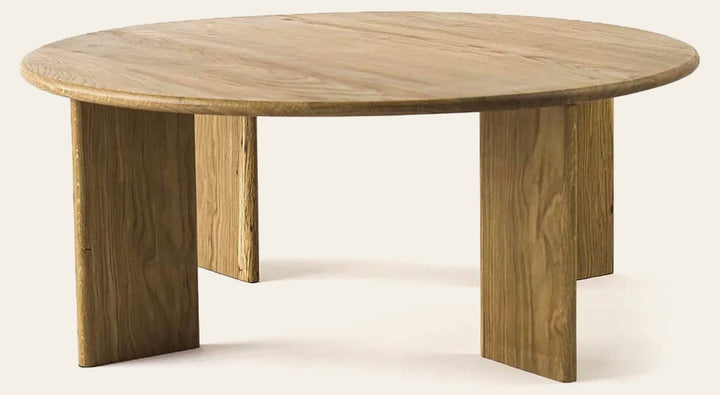 Reunion Coffee Table in White Oak - round coffee table - Whats New Furniture Portland OR