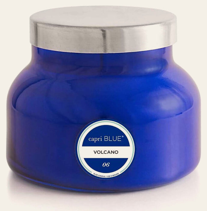 Blue Volcano Candle - scented jar candle by Capri Blue - Whats New Furniture Portland OR