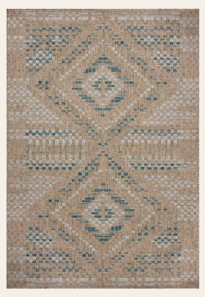Topanga Rug in Natural/Aqua - Whats New Furniture - Portland, Oregon