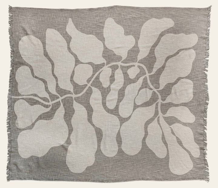 Cotton Slub Botanical Throw - Whats New Furniture - Portland, Oregon