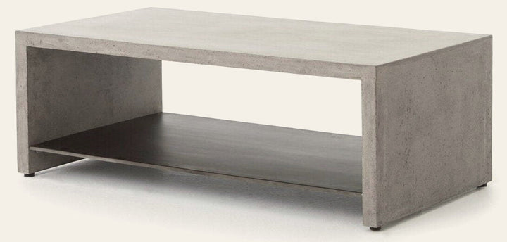 Hugo Coffee Table in Concrete Gray - concrete gray coffee table by Four Hands - Whats New Furniture Portland OR
