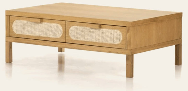 Allegra Coffee Table in Honey Oak - storage coffee table by Four Hands - Whats New Furniture Portland OR
