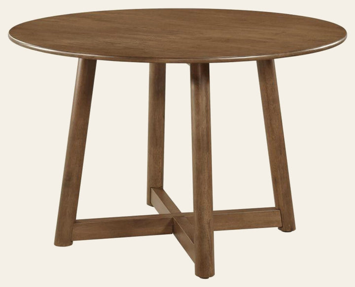 Dinah Round Dining Table in walnut - round walnut dining table by Coaster - Whats New Furniture Portland OR