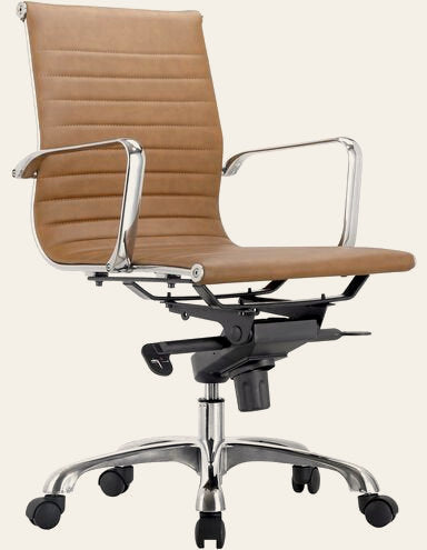 Studio Office Chair in Tan Vegan Leather - office chair by Moe's - Whats New Furniture Portland OR