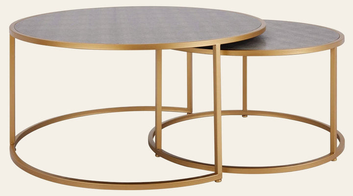 Anza Nesting Coffee Table in Faux Shagreen - nesting coffee table by NPD - Whats New Furniture Portland OR