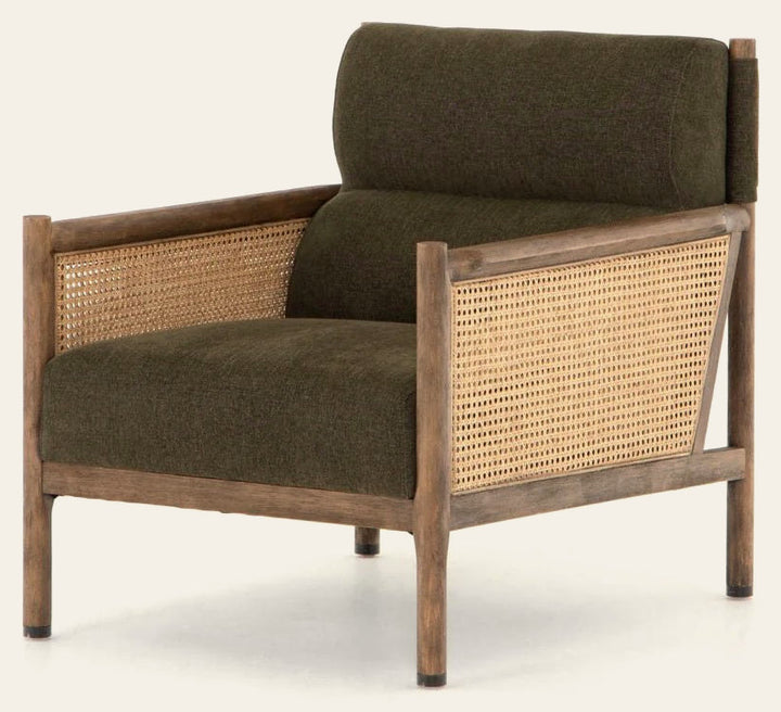 Kempsey Accent Chair in Sutton Olive - cane accent chair by Four Hands - Whats New Furniture Portland OR