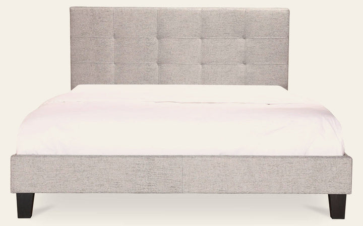 Eliza Queen Bed in Light Grey - upholstered queen bed by Moe's - Whats New Furniture Portland OR