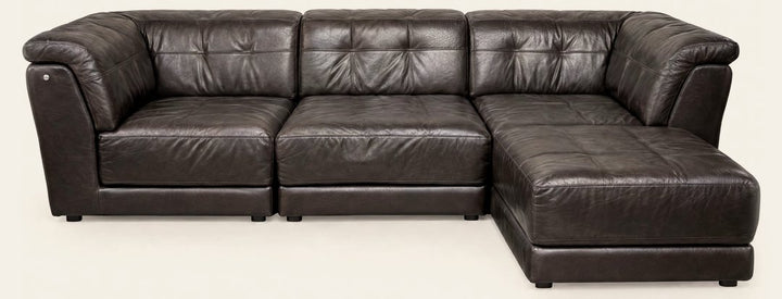 Modular Leather Sofa in Espresso - styled studio - Whats New Furniture Portland OR