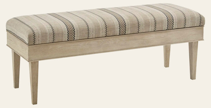 Martha Stewart Hartstrom Bench in Beige Multi - upholstered bench - Whats New Furniture Portland OR
