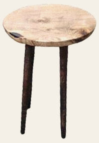 Reclaimed Wood Round Side Table - Whats New Furniture - Portland, Oregon