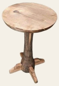 Reclaimed Wood Pedestal End Table - Whats New Furniture - Portland, Oregon