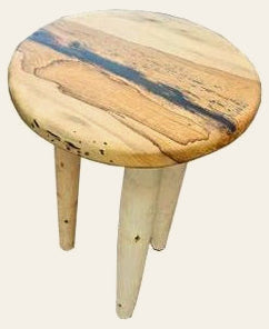 Reclaimed Round Wood Side Table - Whats New Furniture - Portland, Oregon