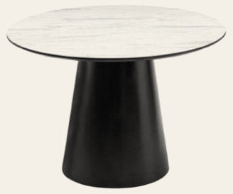 Altair Round Dining Table in White & Black - round dining table - Whats New Furniture Portland OR