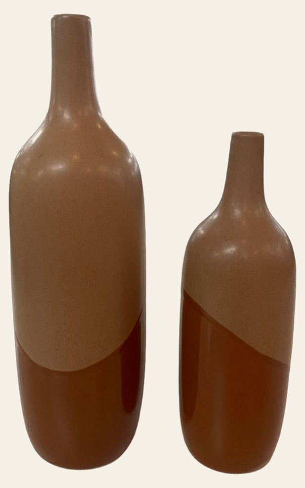 Set of 2 Ceramic Rust Vases - What's New Furniture Portland Oregon