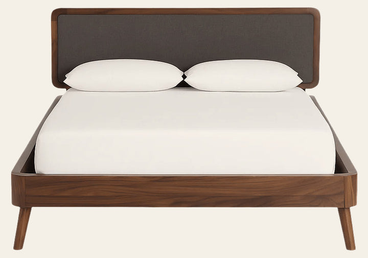 Tahoe Queen Bed - side angle - mid-century modern beds - Whats New Furniture Portland OR