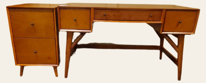 Mid - Century Modern Desk w/File Cabinet - Whats New Furniture - Portland, Oregon