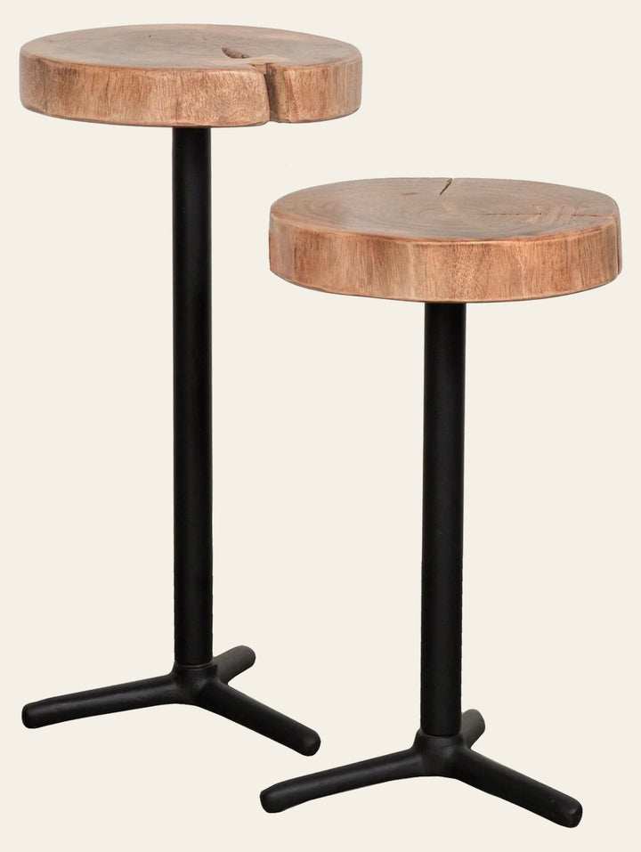 Organic Martini Tables (Set of 2) in Natural Black - live edge martini tables set by LH - Whats New Furniture Portland OR