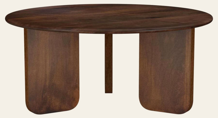 Dale Coffee Table in brown - round mango wood coffee table by Coaster - Whats New Furniture Portland OR