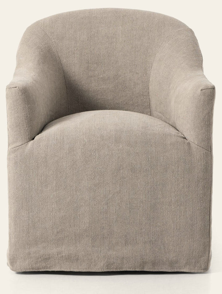 Cove Dining Chair in Heather Twill Stone - caster dining chair by Four Hands - Whats New Furniture Portland OR