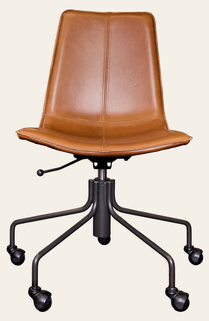 Slope Leather Rolling Chair - Whats New Furniture - Portland, Oregon
