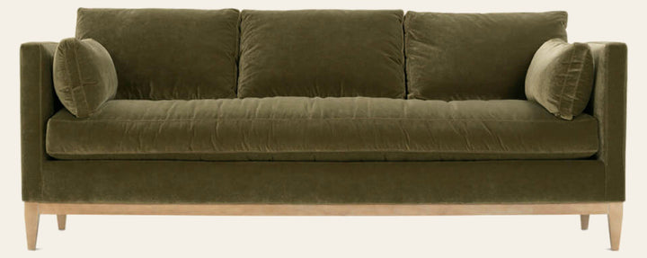 Leo Sofa in olive - modern custom fabric sofa by Rowe - Whats New Furniture Portland OR