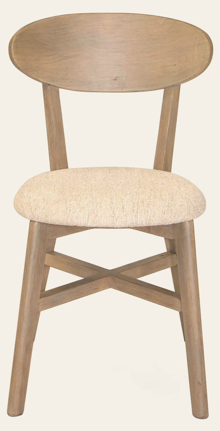 Rose Dining Chair in Natural Burlap - reclaimed pine dining chair by LH Imports - Whats New Furniture Portland OR