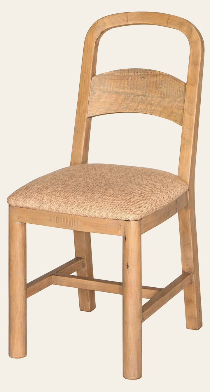 Bahama Dining Chair in Natural Burlap - reclaimed pine dining chair by LH Imports - Whats New Furniture Portland OR