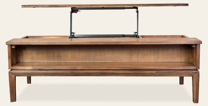 West Coffee Table W / Lift Top in Walnut configuration shot - lift-top storage coffee - Whats New Furniture Portland OR