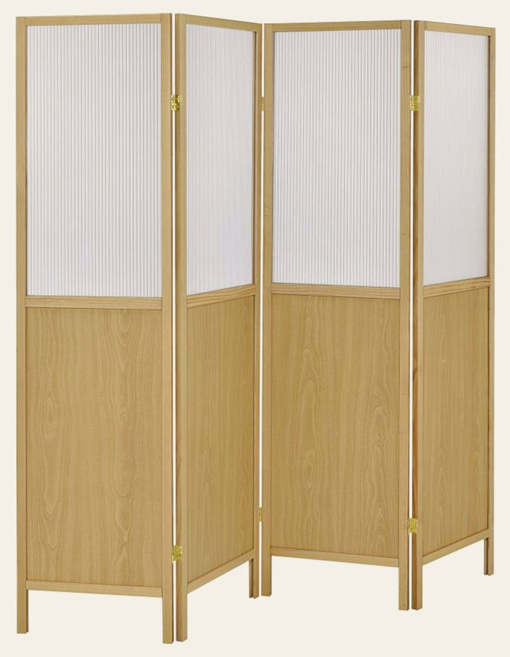 Mattison 4 Panel Room Divider in Natural - studio - Coaster - Whats New Furniture Portland OR