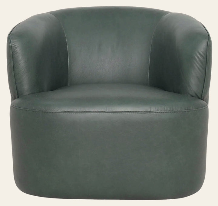 Fireside Swivel Club Chair in Deep Moss - leather swivel club chair by LH Imports - Whats New Furniture Portland OR