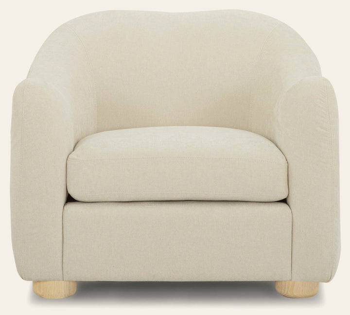 Joss Armchair in Bone - mid-century cocooning armchair private label - Whats New Furniture Portland OR