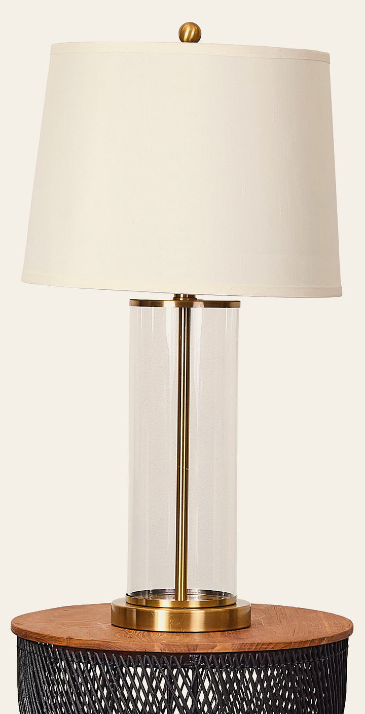 Pair of Glass Cylinder Lamps - What's New Furniture Portland Oregon