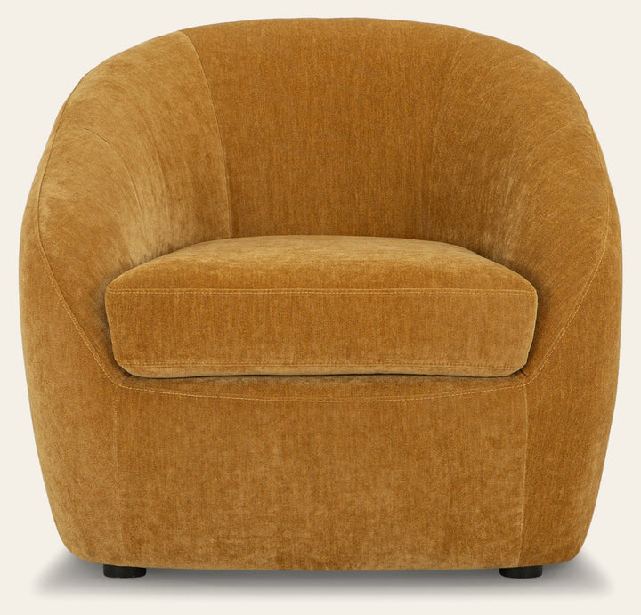 Roselawn Accent Chair in Canna Fennel - mid-century barrel accent chair private label - Whats New Furniture Portland OR