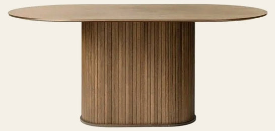 Nola Oval Dining Table in Smoked Oak - oval dining table by Unique Furniture - Whats New Furniture Portland OR