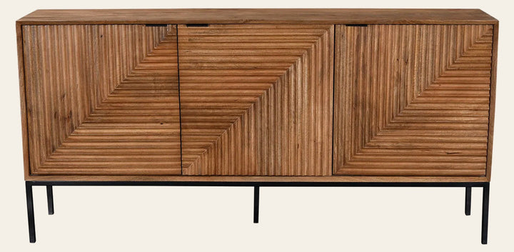 Nikita Sideboard in Pecan - fluted door sideboard by LH Imports - Whats New Furniture Portland OR