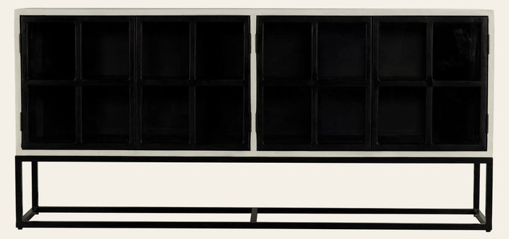 Caged Sideboard - White Centre (Limited Edition) in White Centre Black - white centre - Whats New Furniture Portland OR