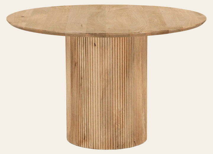 Cylinder Round Dining Table in Honey - round mango wood pedestal dining table by LH Imports - Whats New Furniture Portland OR