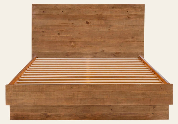 Nevada Queen Bed Frame in Dark Driftwood - queen reclaimed pine bed frame by LH Imports - Whats New Furniture Portland OR