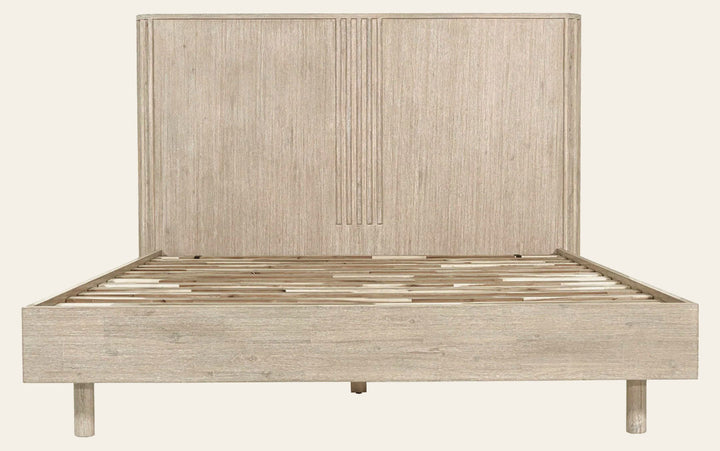 Oasis Queen Bed Frame in Natural White Washed - queen acacia bed frame by LH Imports - Whats New Furniture Portland OR